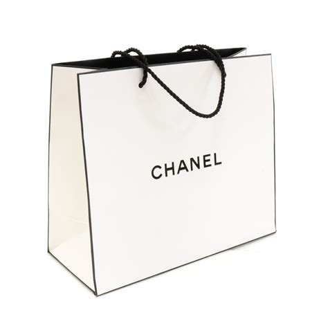 white Chanel shopping bag